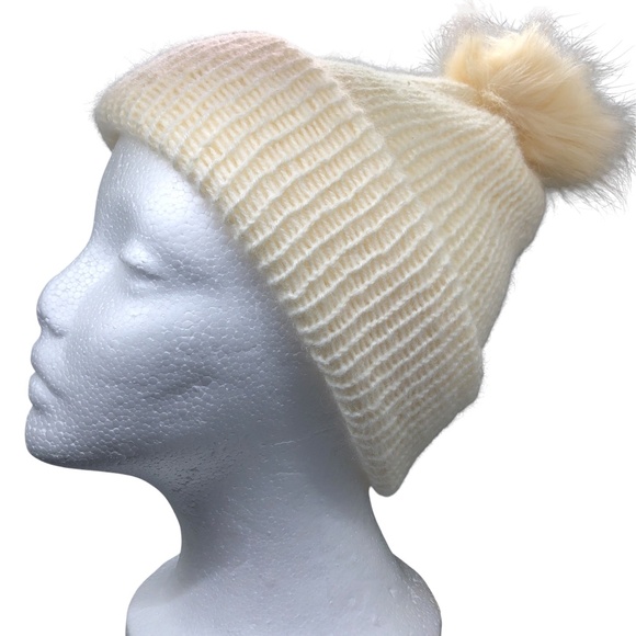 Hand-Knit Alpaca Blend Beanie with Removable Faux Fur Pom Pom Hat main image 14
